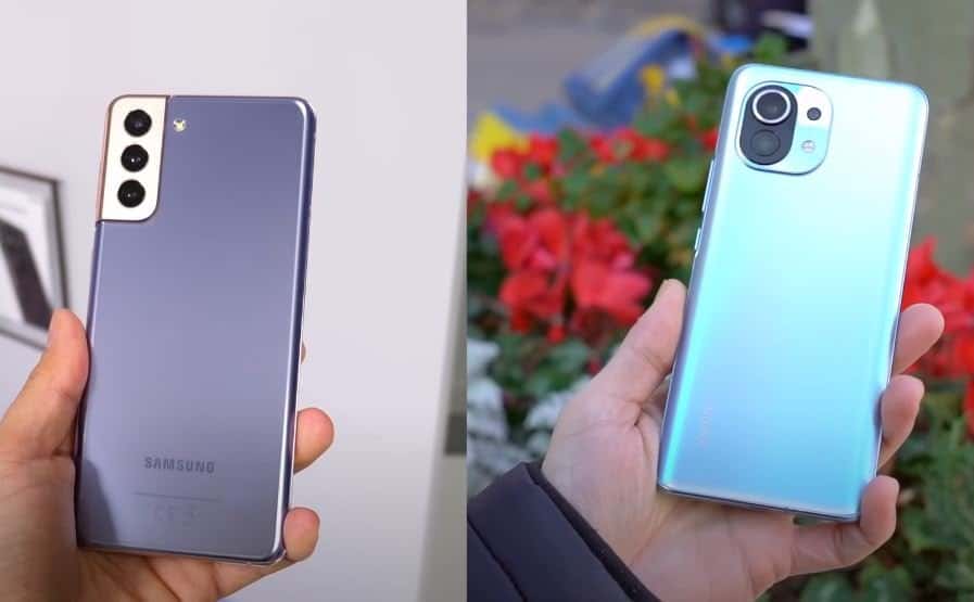diseño mi 11 vs samsung s21