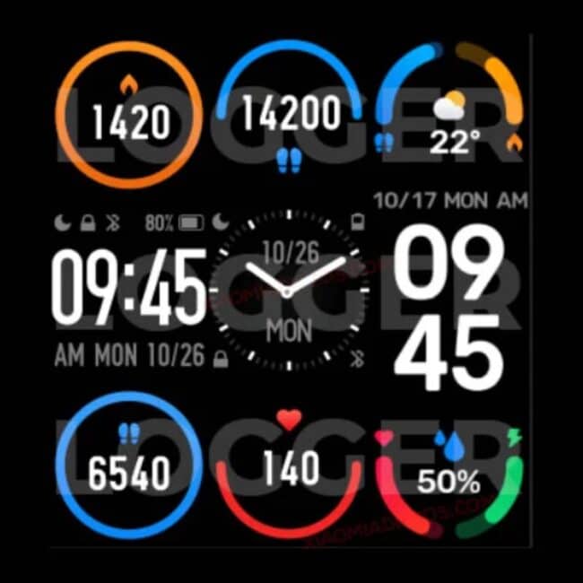 xiaomi mi band 6 pantalla esfera del reloj