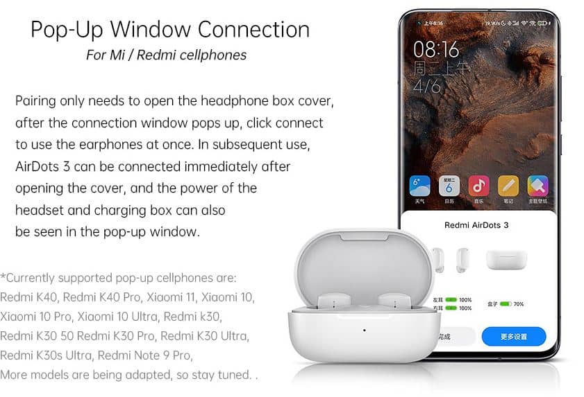 redmi airdots vinculados a telefono