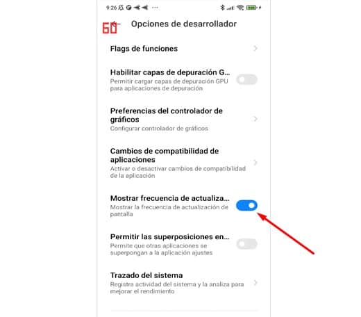 mostrar frecuencia de actualizacion xiaomi