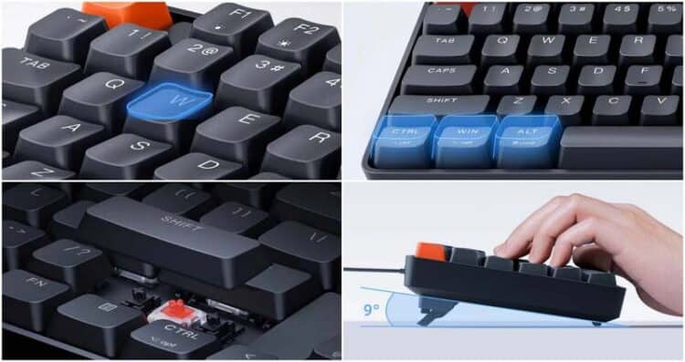 teclado mecánico de xiaomi con switches rojos