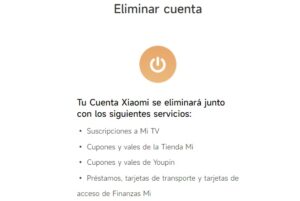eliminar una cuenta de Xiaomi