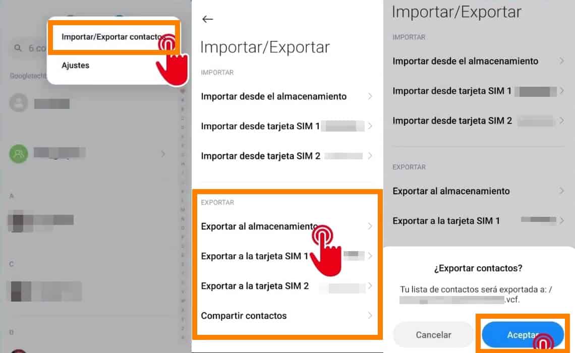 Exportar contactos MIUI 11