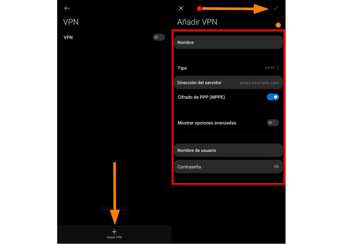 Añadir VPN Xiaomi