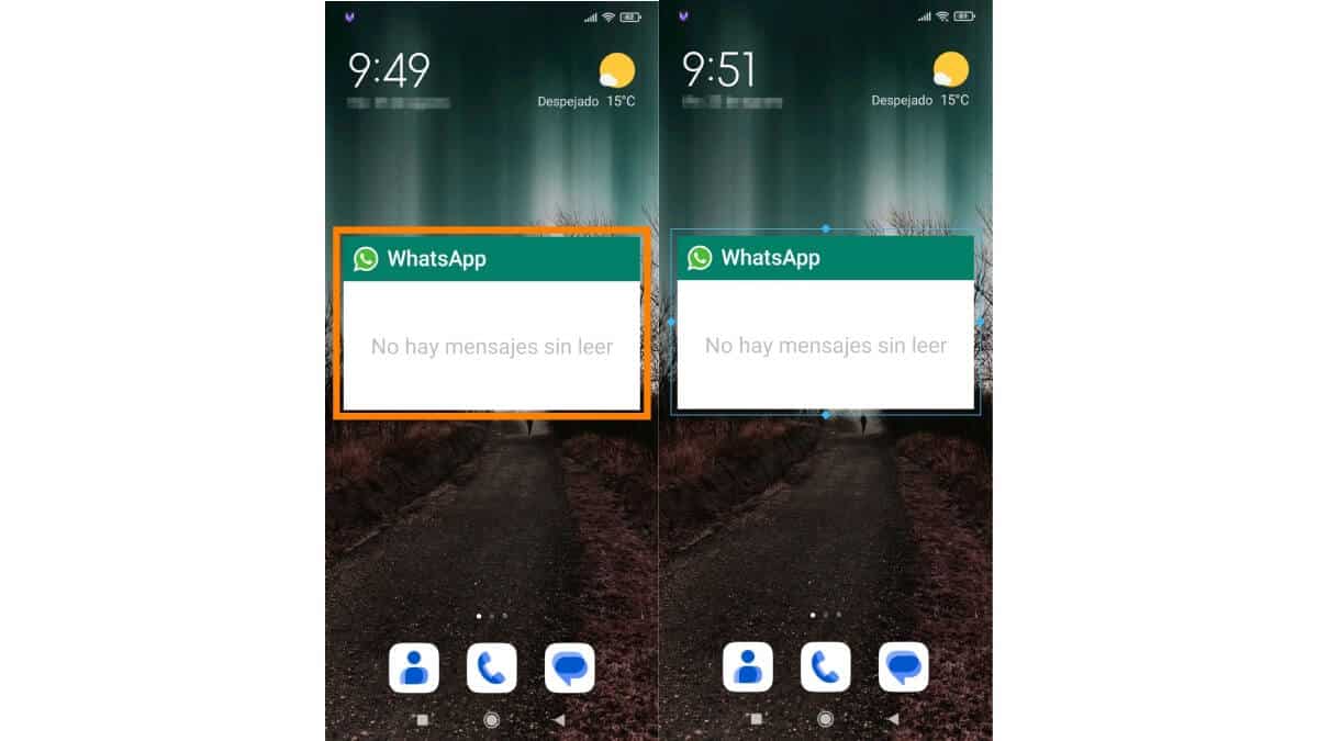 Cambiar tamaño widgets en Xiaomi
