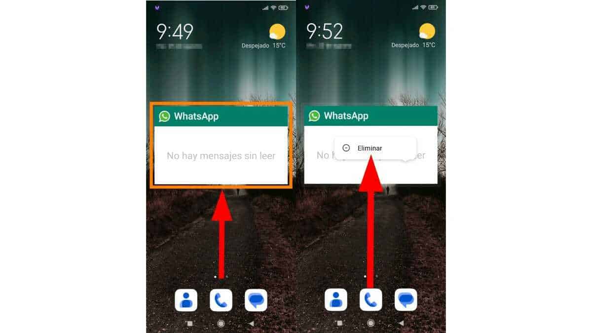 Eliminar widgets en Xiaomi