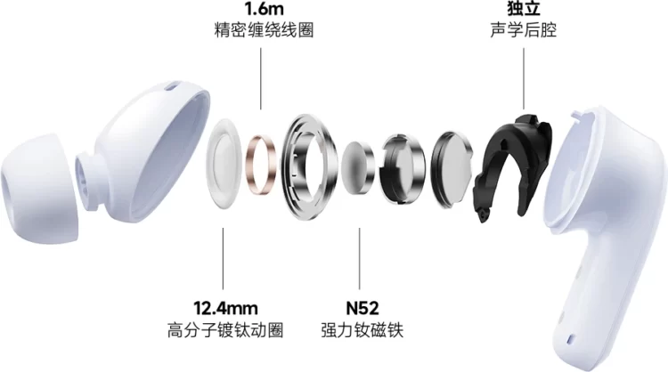 Interior de los Redmi Buds 5