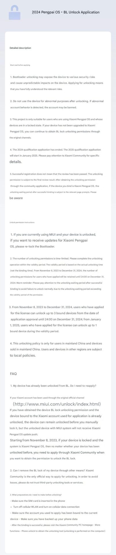 Desbloquear la política Xiaomi BL