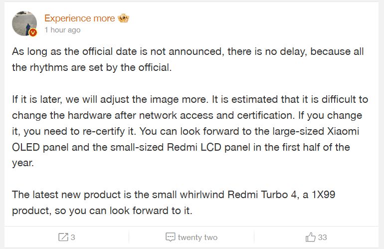 Fuga del Redmi Turbo 4