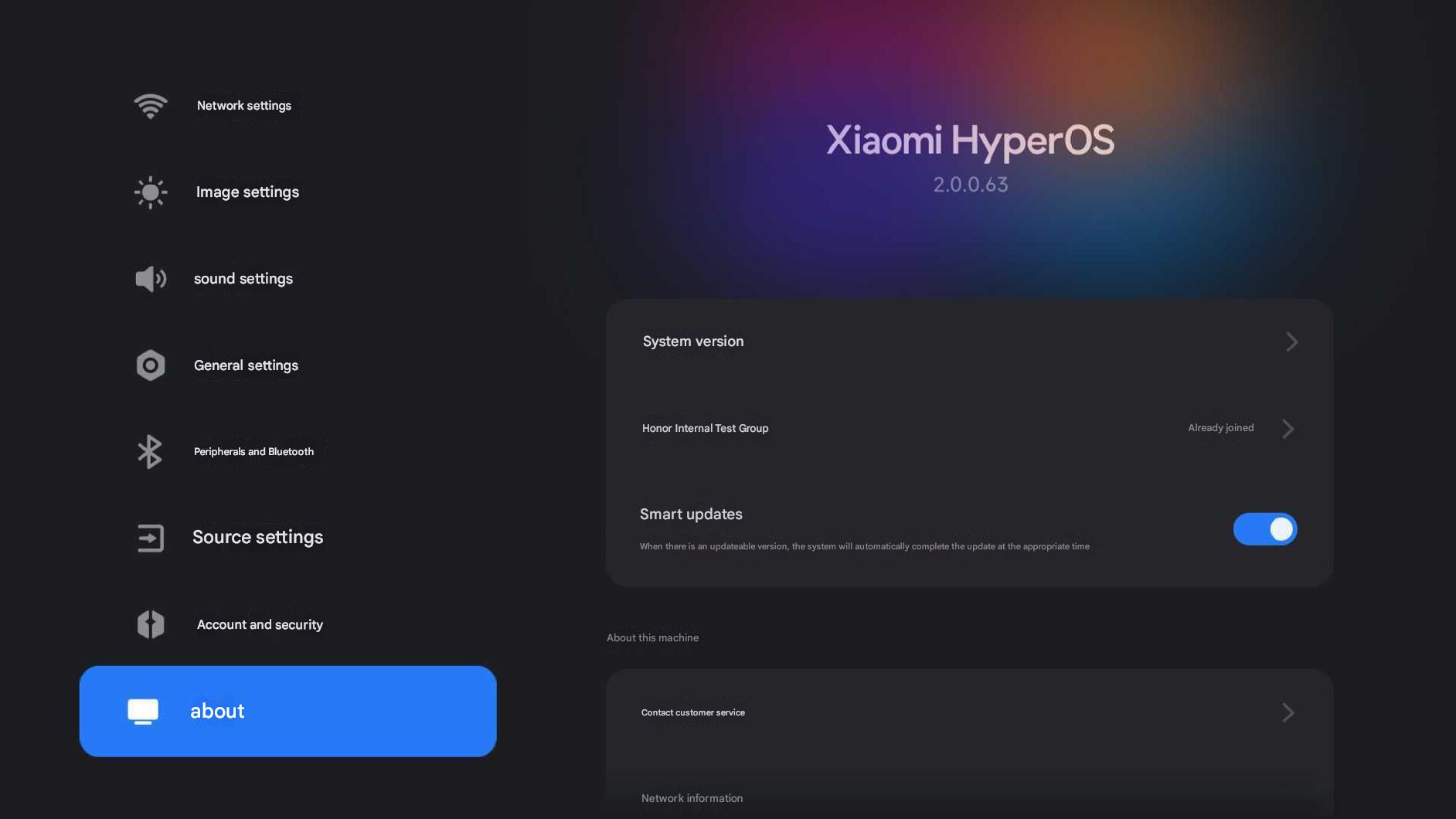 TV Xiaomi HyperOS 2 3