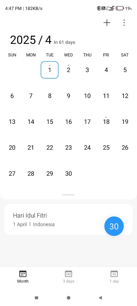 Calendario de Xiaomi 5