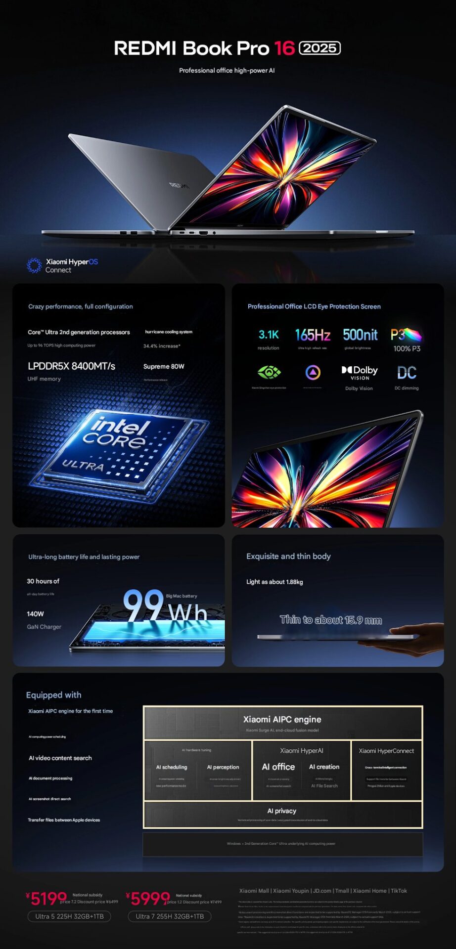 Libro Redmi Pro 16 2025 ahora está equipado con 2.5k Variante de pantalla LCD 2 Imagen traducida en 2 1