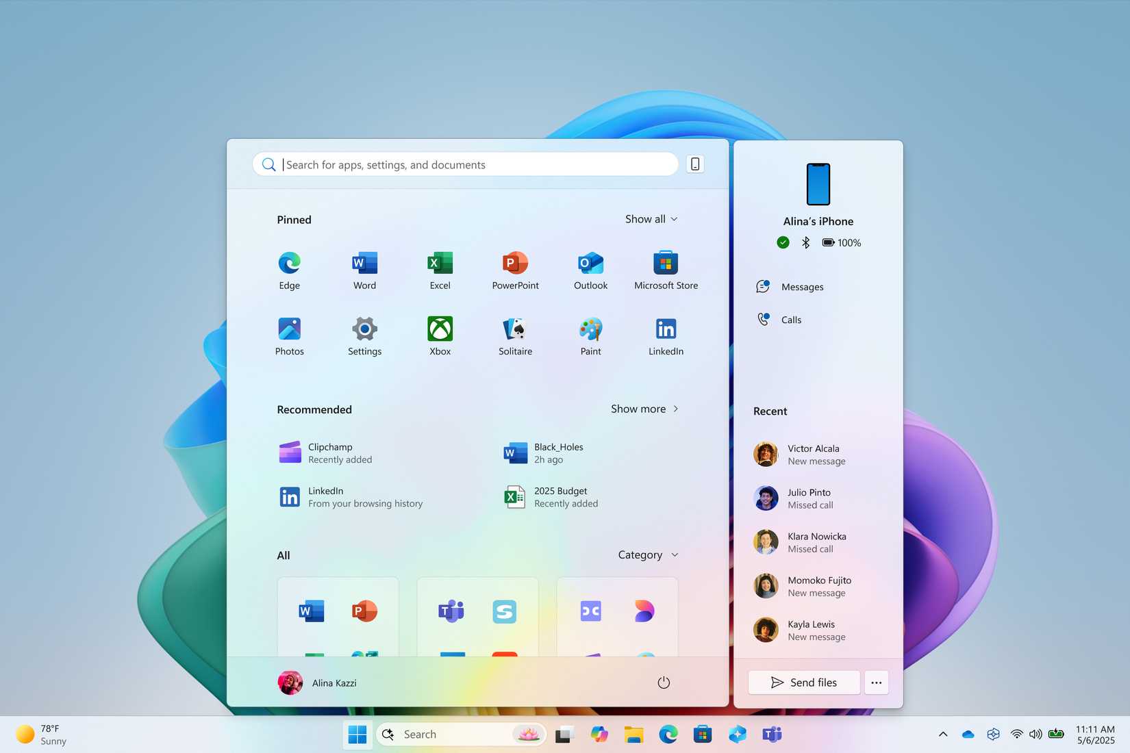 Teléfonos de Xiaomi para obtener una integración suave de Windows 11 2 Windows Copilot PC StartMenuWithPhonelink Función11
