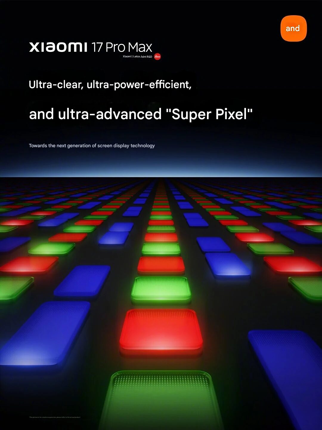 Xiaomi 17 Pro Max tiene una nueva tecnología de visualización: Super Pixel OLED 2 17 Pro Visualización máxima