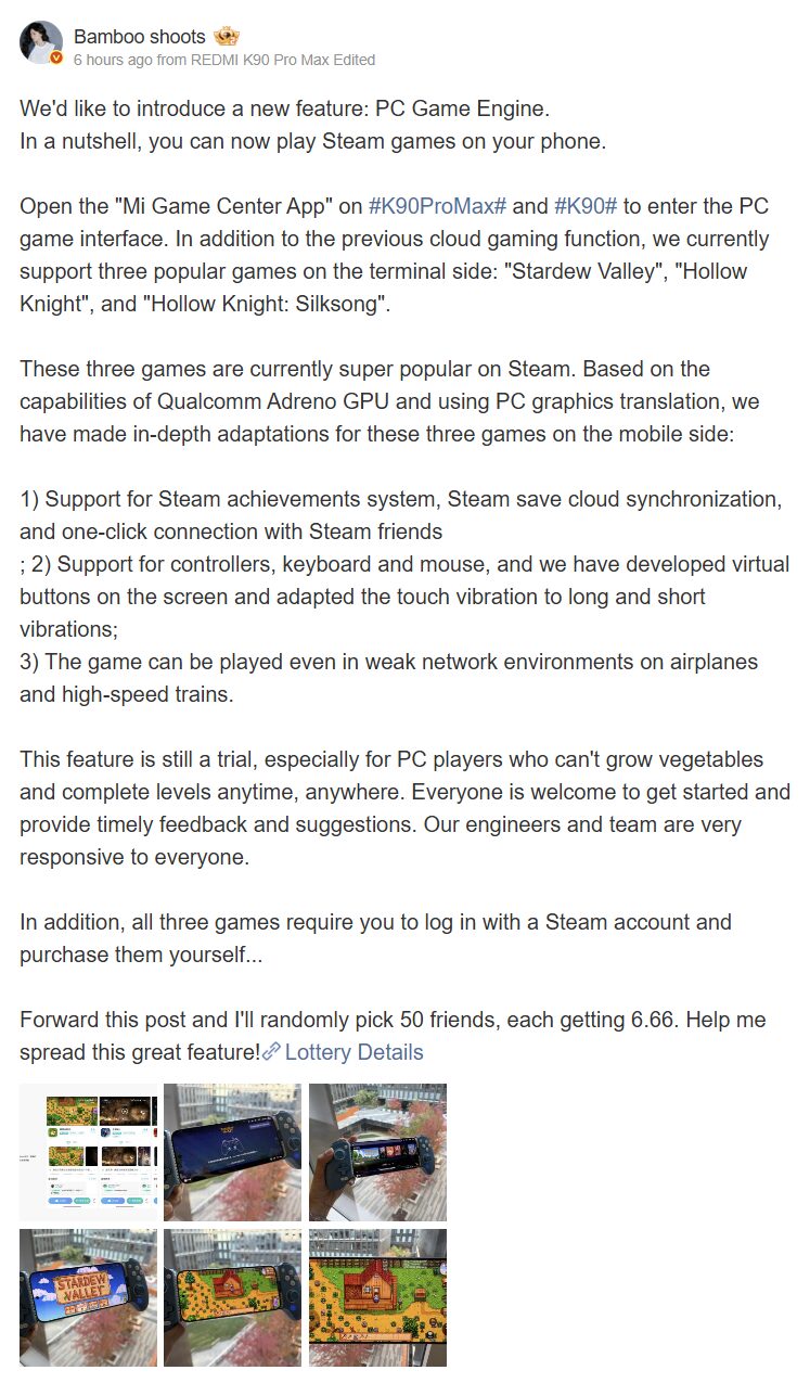 Ahora puedes jugar juegos de Steam en un teléfono Xiaomi 2 Juego de PC Sun Cun