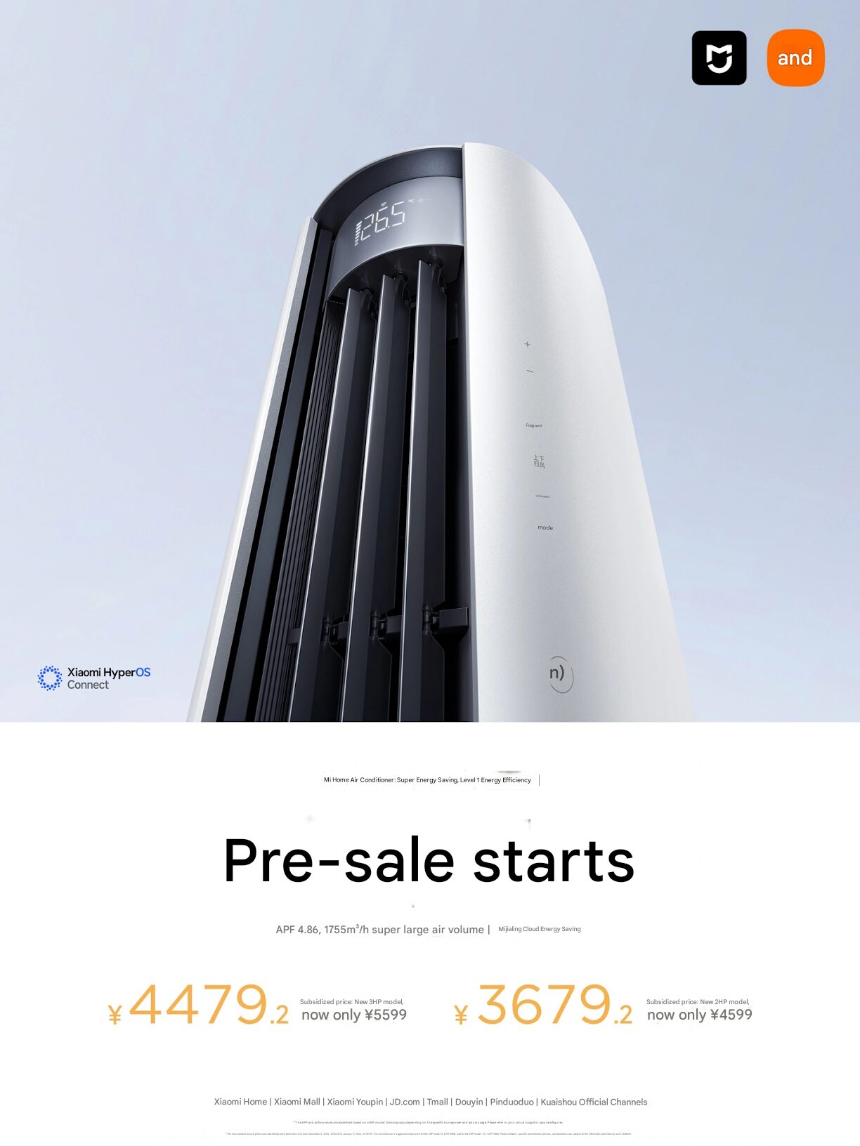 El nuevo Mijia AC de Xiaomi ofrece una eficiencia de APF 4,86 y un Airflow 2 de 1755 m³/h imagen traducida de 15