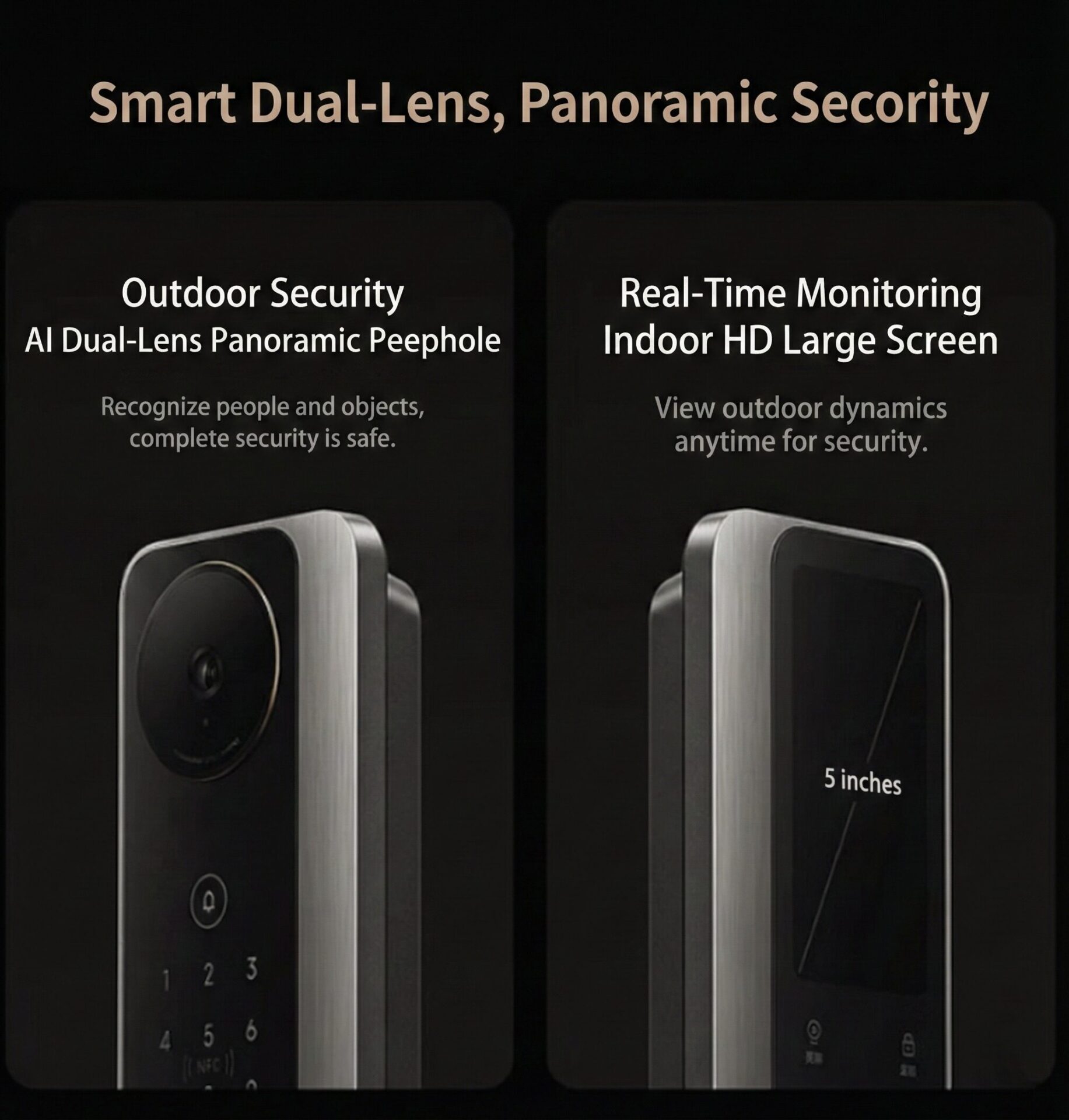 Cerradura inteligente Xiaomi con visión nocturna y doble cámara