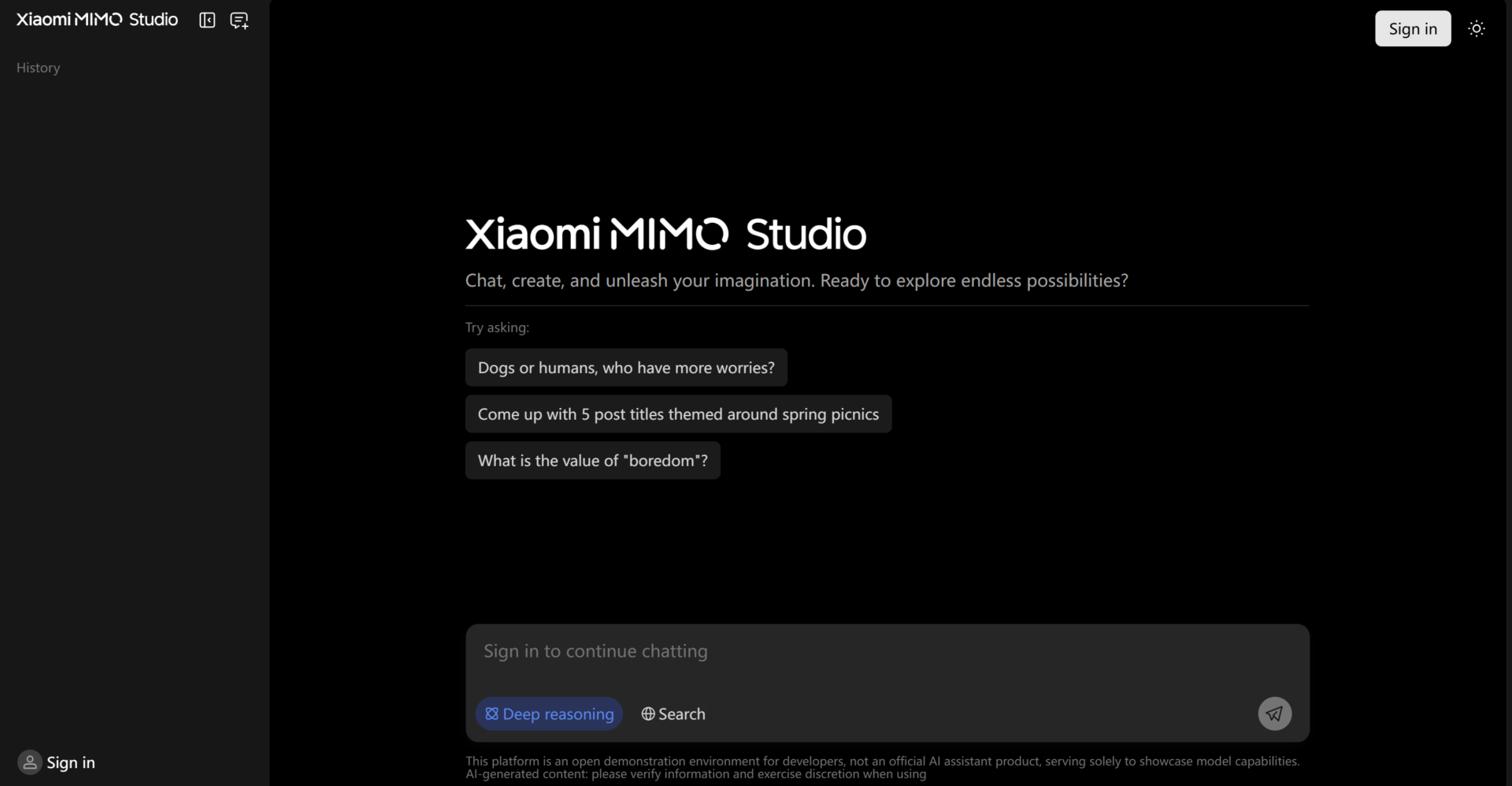 Chat Xiaomi MiMo 1