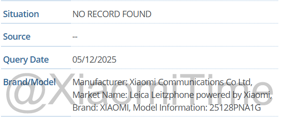 Xiaomi 17 Ultra Leica Leitzphone Edition incluido en la base de datos GSMA 2