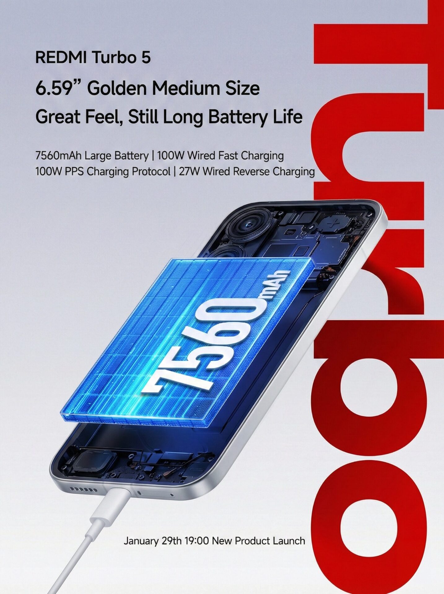 Xiaomi lanza Redmi Turbo 5: El nuevo rey de la gama media con Dimensity 8500-Ultra 4 Batería REDMI Turbo 5