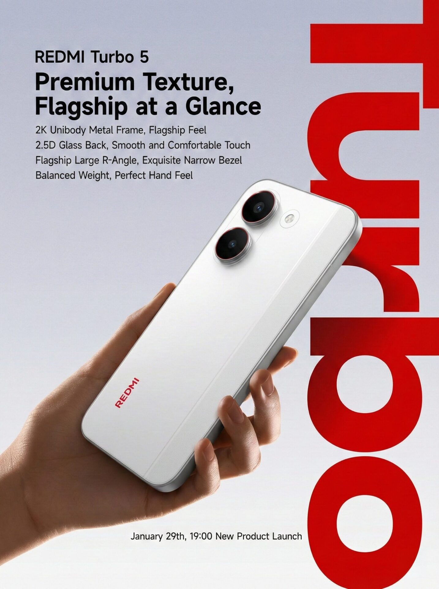 Xiaomi lanza Redmi Turbo 5: El nuevo rey de la gama media con Dimensity 8500-Ultra 3 REDMI Turbo 5 cuerpo