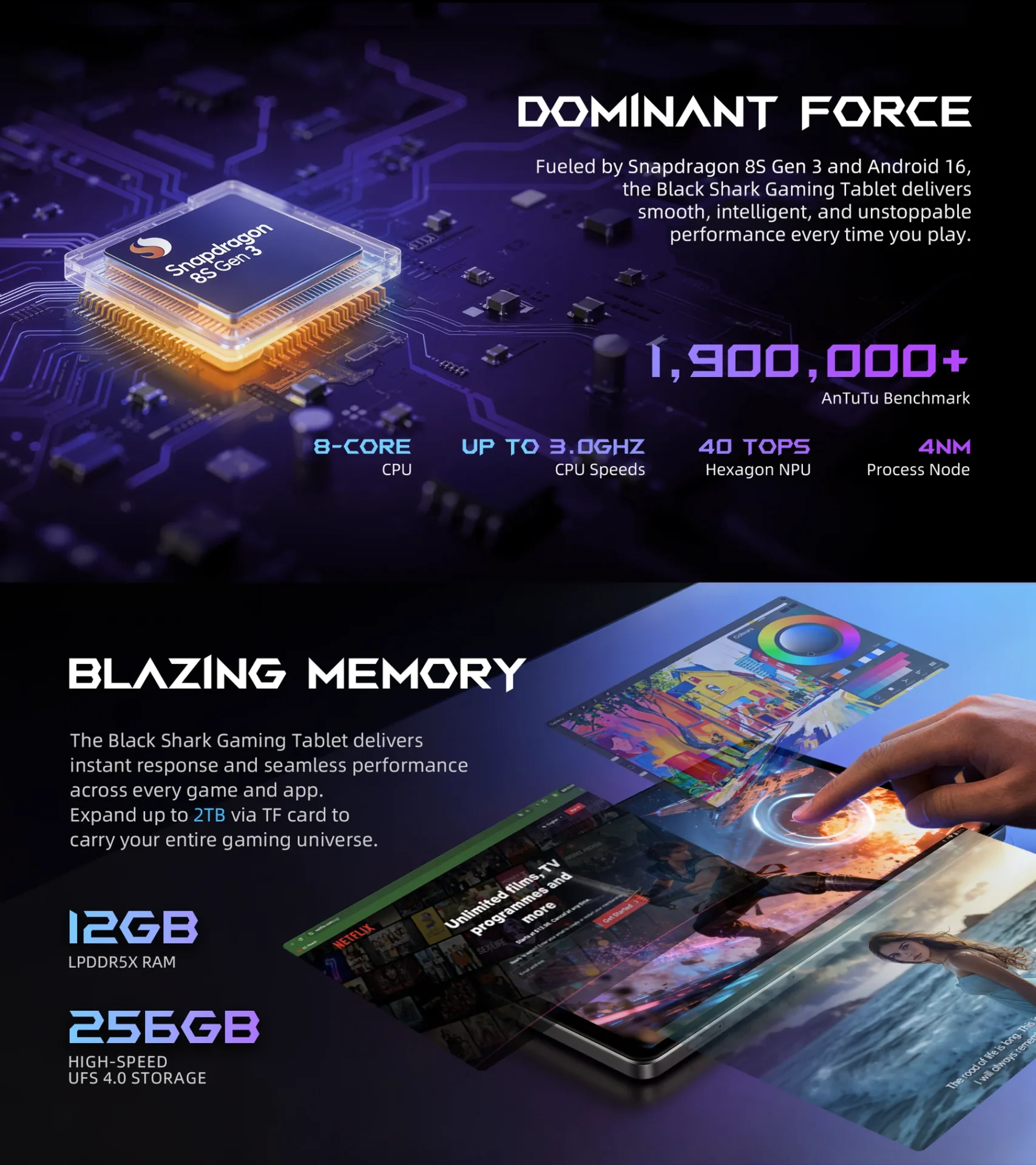 Tableta para juegos Blackshark 5