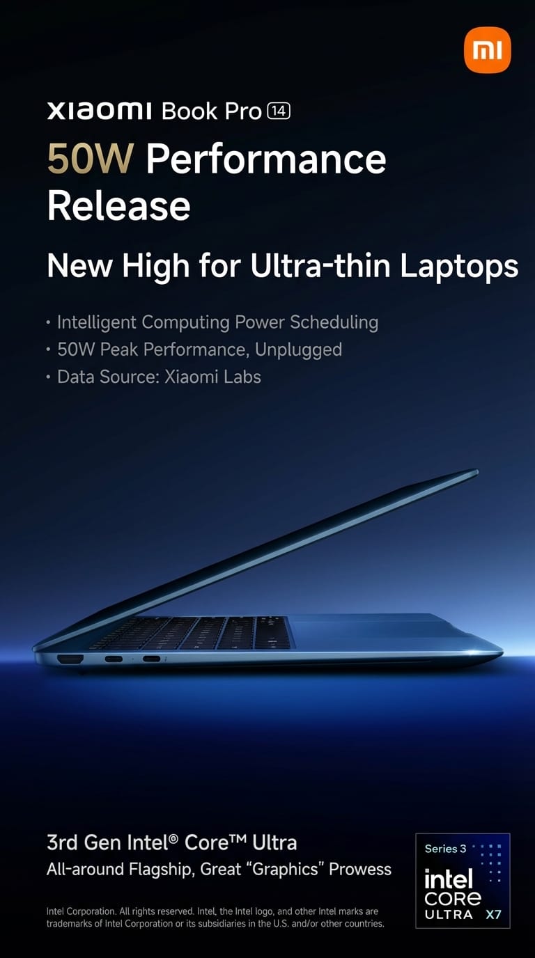 Nuevo libro de Xiaomi Pro 14 cuenta con Intel Core Ultra 7, así como fibra de carbono y titanio 5 Cuaderno Xiaomi 14 4