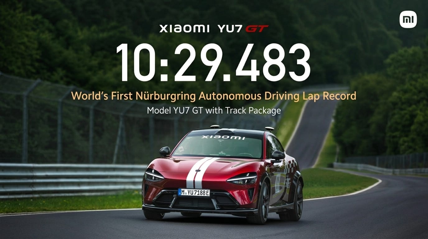 Xiaomi YU7 GT establece el primer récord de conducción autónoma