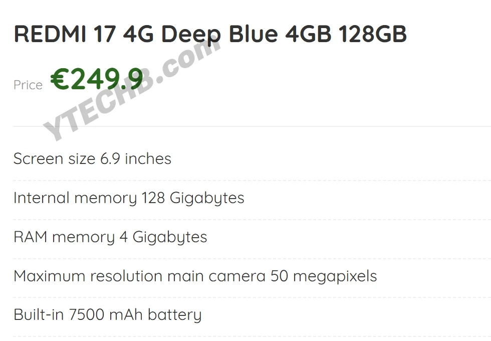 Render de Redmi 17 4G