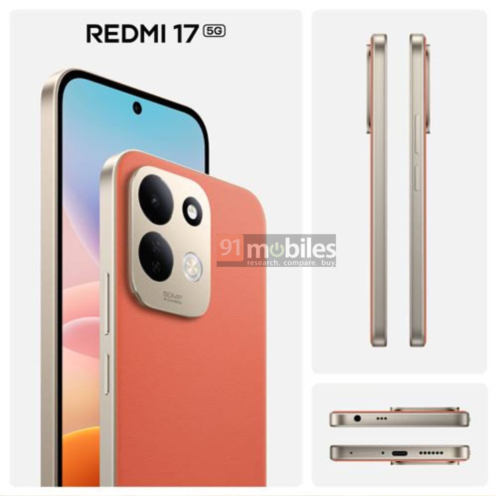 REDMI 17 5G renders reveal Snapdragon 4 Gen 5 chip