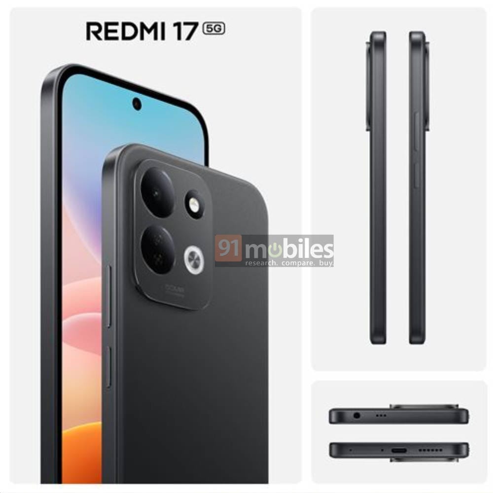 REDMI 17 5G renders reveal Snapdragon 4 Gen 5 chip