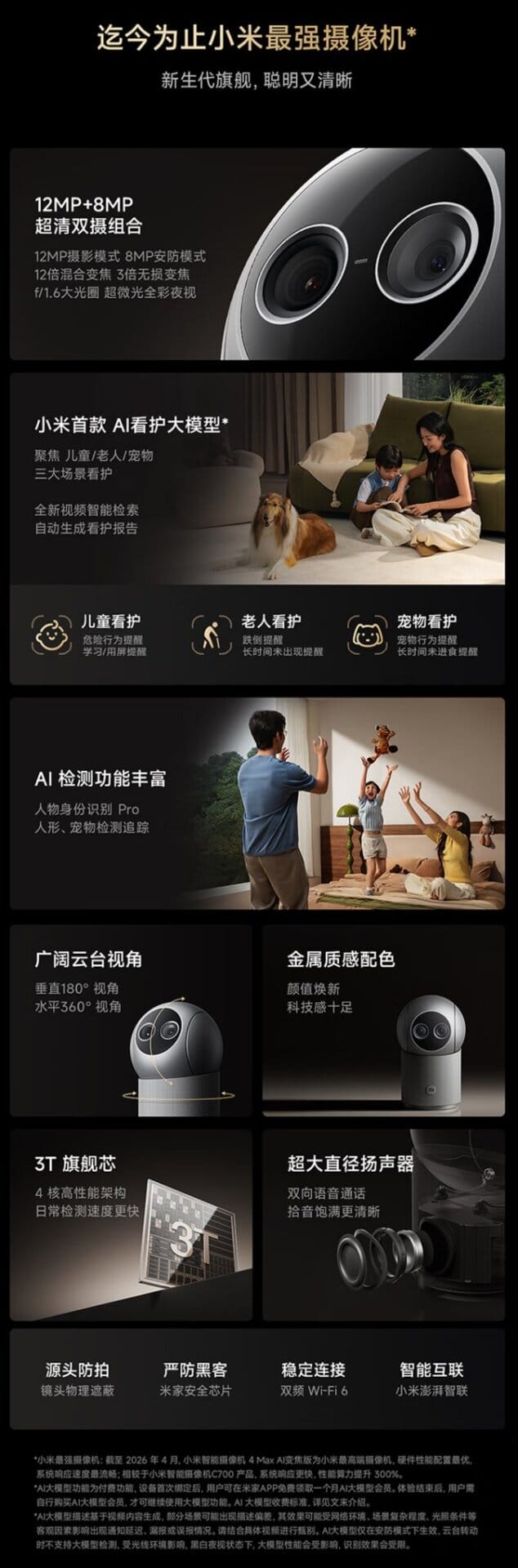 Xiaomi Smart Camera 4 Max AI Zoom - visión nocturna y zoom