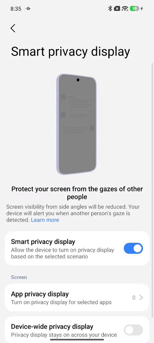 Smart privacy display