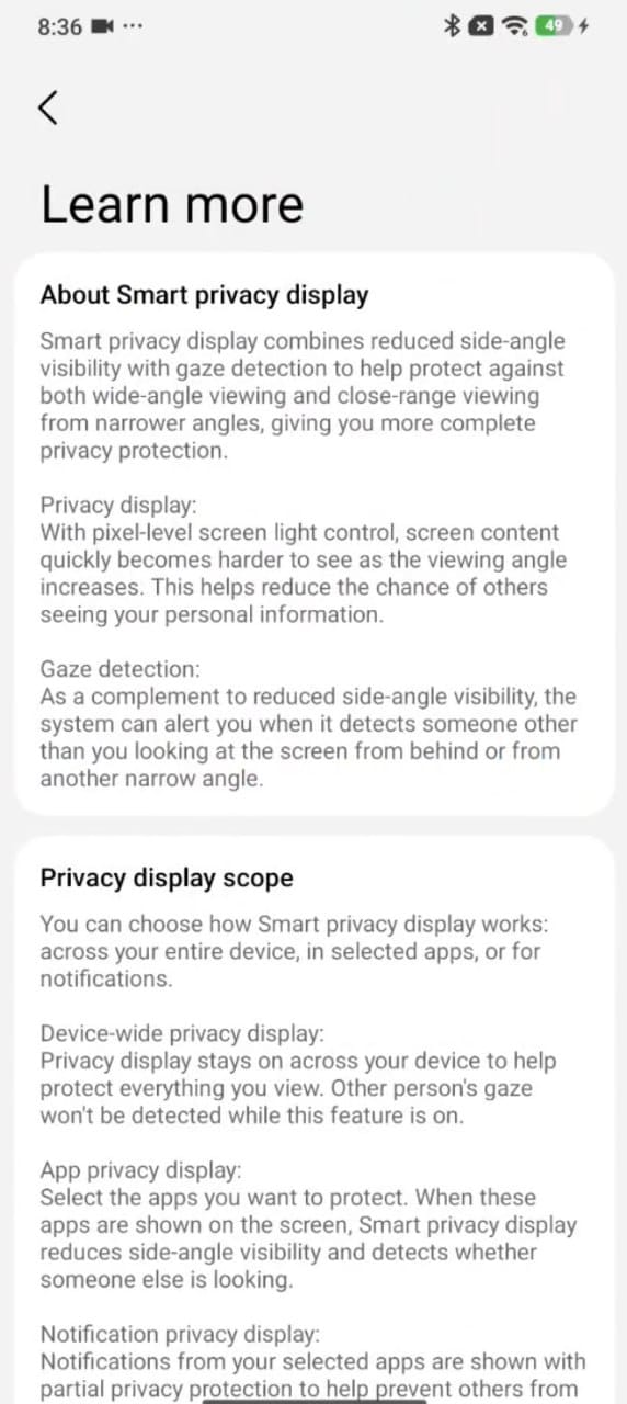 Smart privacy display