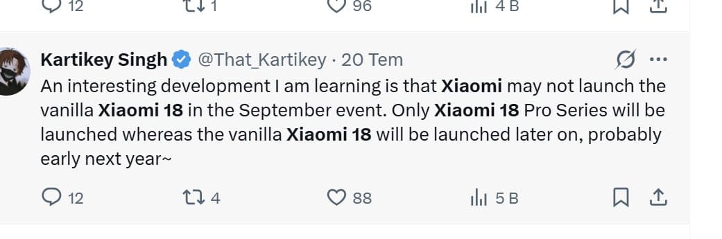 Xiaomi follows Apple’s strategy, will launch the standard Xiaomi 18 later Xiaomi sigue la estrategia de Apple