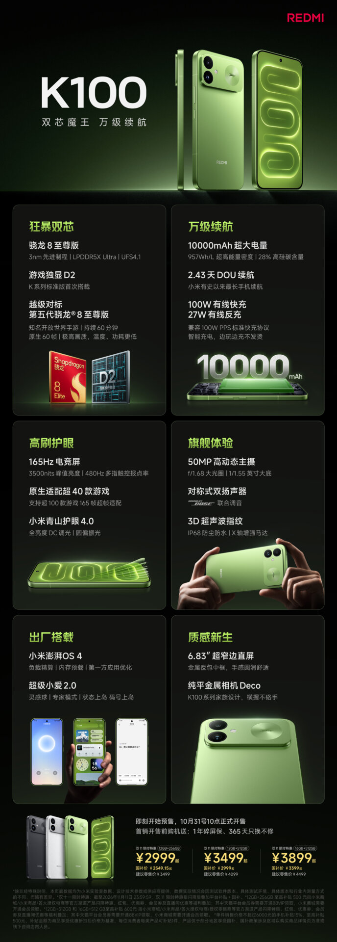 Diseño del teléfono REDMI K100